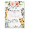 Girl Safari Animal Baby Shower Welcome Sign