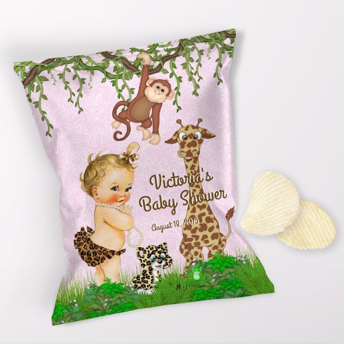 Girl Safari Animals Baby Shower Chip Bag Wrapper
