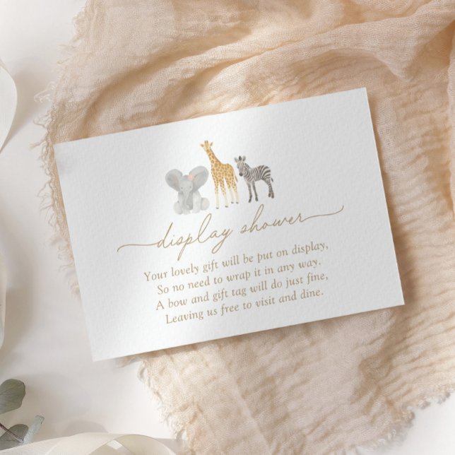Girl Safari Animals Baby Shower Display Shower Enclosure Card (Creator Uploaded)