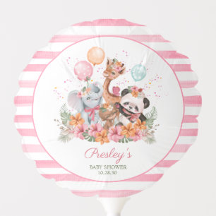 Girl Safari Animals Balloon