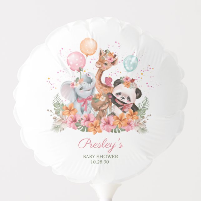 Girl Safari Animals Balloon (Front)