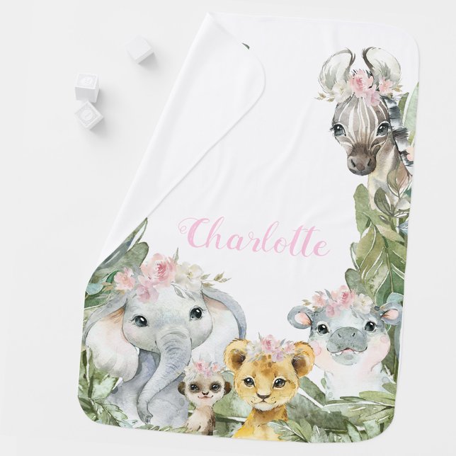 Girl Safari Baby Blanket (Creator Uploaded)