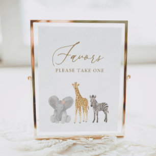 Girl Safari Baby Shower Favors Sign