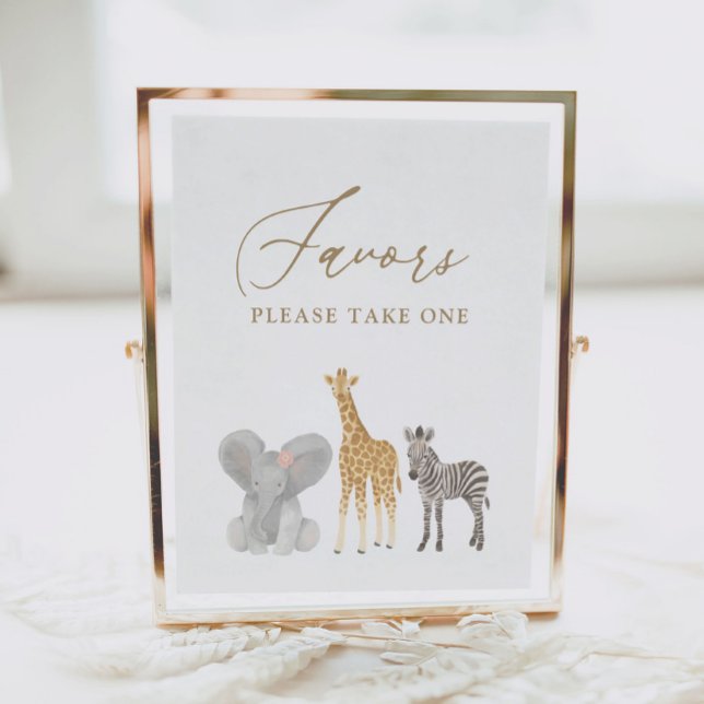 Girl Safari Baby Shower Favors Sign (Creator Uploaded)