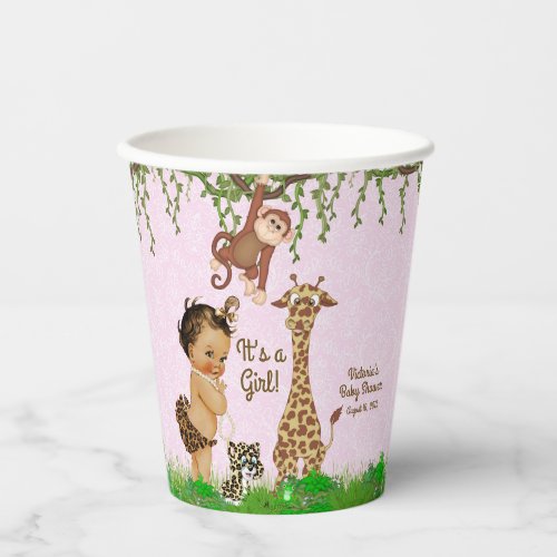 Girl Safari Baby Shower Paper Cups