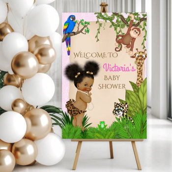 Girl Safari Baby Shower Welcome Sign by The_Baby_Boutique at Zazzle