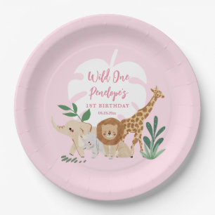 Girl Safari Birthday Party Paper Plates