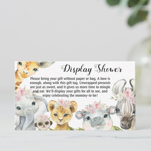 Girl Safari Display Baby Shower Business Card