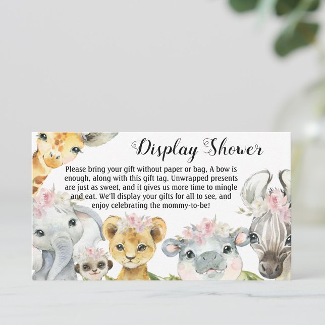 Girl Safari Display Baby Shower Business Card (Creator Uploaded)