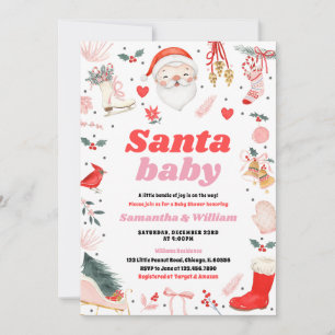 Girl Santa Baby Baby Shower Invitation
