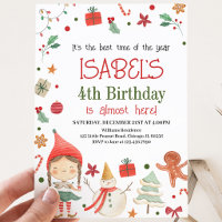 Girl Santa Elf Birthday