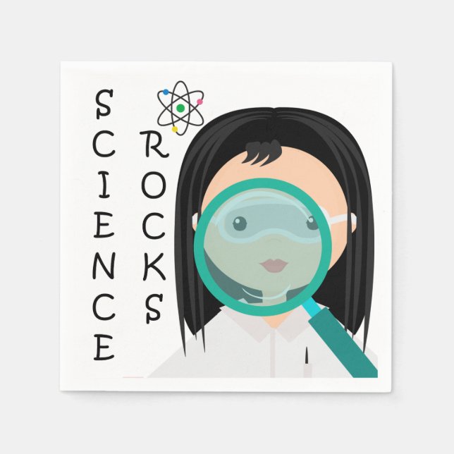 Girl Science Rocks Party Disposable Paper Napkins (Front)