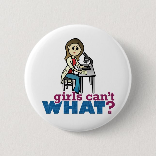 Girl Scientist Button (Front)