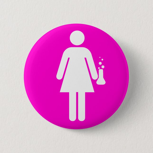 Girl Scientist Button (Front)