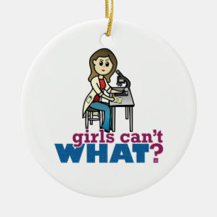 Girl Scientist Ceramic Ornament