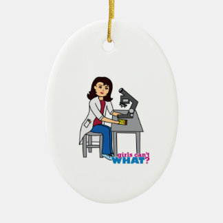 Girl Scientist - Medium Ceramic Ornament