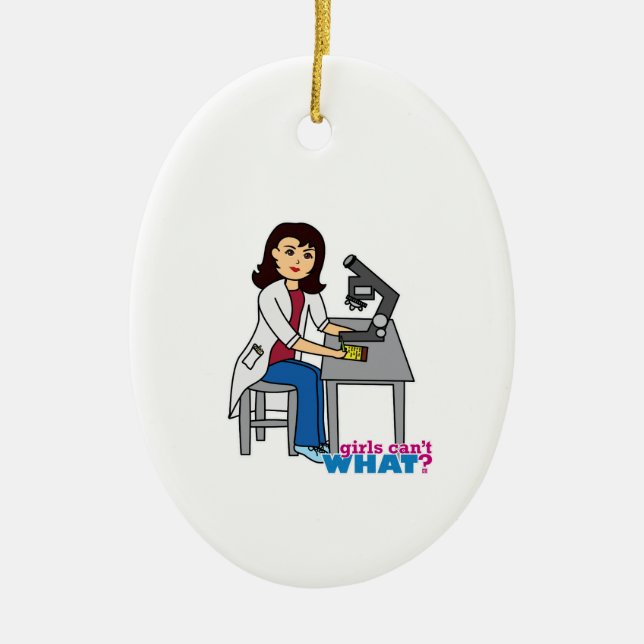 Girl Scientist - Medium Ceramic Ornament (Front)