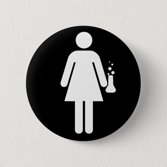 Girl Scientist Pinback Button (Front)
