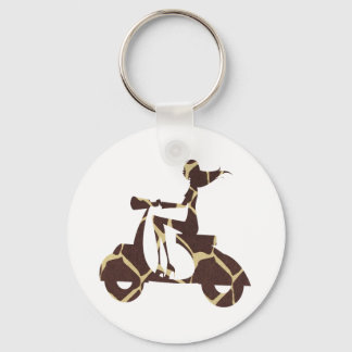 girl scooter dark giraffe keychain