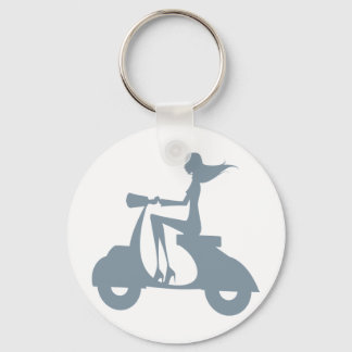 Girl Scooter periwinkle Keychain
