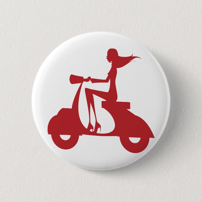 Girl Scooter red Button (Front)