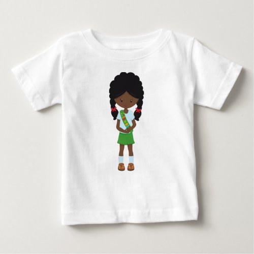 Girl Scout African American Girl Cute Girl Baby T_Shirt