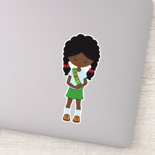 Girl Scout African American Girl Cute Girl Sticker