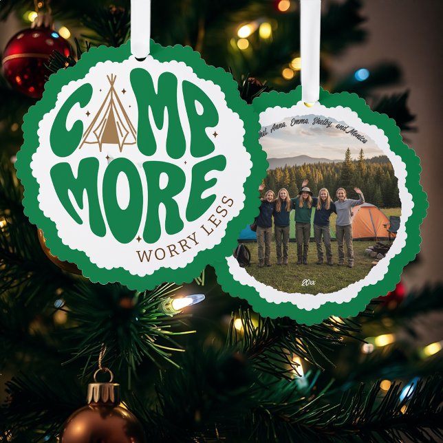 Girl Scout Camp More Worry Less  Ornament Card (Creator Uploaded)