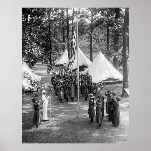 Girl Scout Flag_Raising 1919 Poster