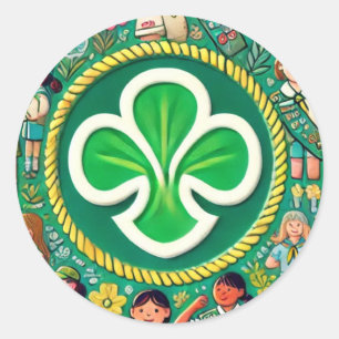 Girl Scout Honor Congratulations on Award Star Car Classic Round Sticker