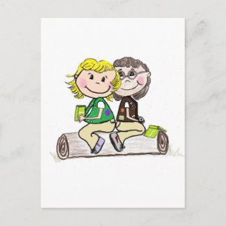 Girl Scout Junior Brownie Outdoors Postcard