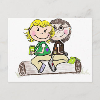 Girl Scout Junior Brownie Outdoors Postcard