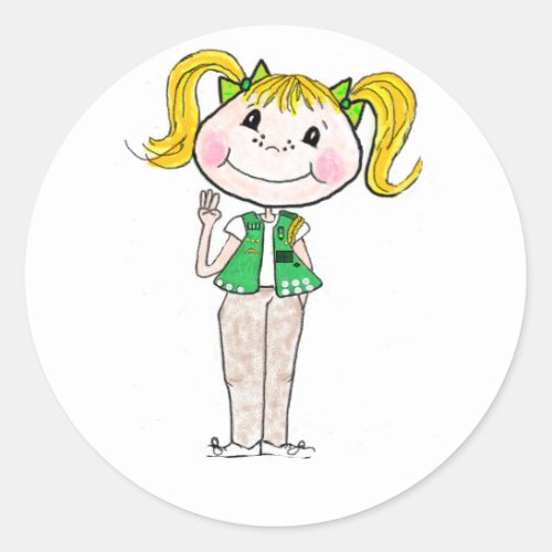 Girl Scout Junior Keeping the Promise Classic Round Sticker