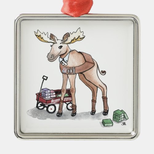 Girl Scout Moose Metal Ornament