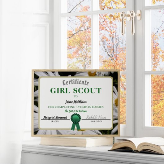 Girl Scouting Daisies Service Certificate Template