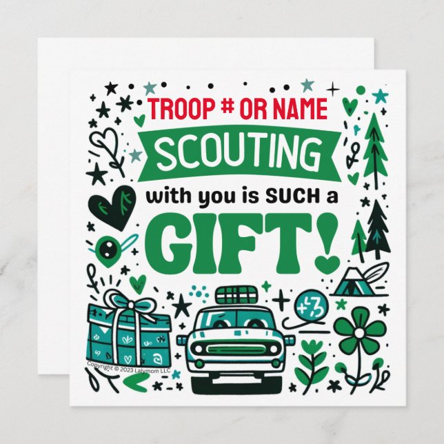 Girl Scouting Troop Holiday Card (Front/Back)