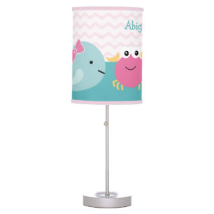 Girl Sea Ocean Critters Whale Baby Nursery Lamp