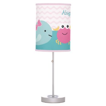 Girl Sea Ocean Critters Whale Baby Nursery Lamp by Personalizedbydiane at Zazzle