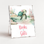Girl Sea Turtle Baby Shower Books and Gifts Poster<br><div class="desc">Make your event special with this Under The Sea Baby Shower with our cute and lovely printable Books and Gifts Sign featuring adorable Sea Turtle Baby Shower theme. Download,  personalize,  and create lasting memories with this perfect touch for your joyous celebration!

BS832</div>