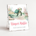 Girl Sea Turtle Baby Shower Diaper Raffle Poster<br><div class="desc">Make your event special with this Under The Sea Baby Shower with our cute and lovely printable Diaper Raffle Sign featuring adorable Sea Turtle Baby Shower theme. Download,  personalize,  and create lasting memories with this perfect touch for your joyous celebration!

BS832</div>