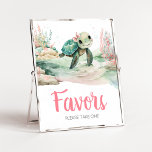 Girl Sea Turtle Baby Shower Favors Poster<br><div class="desc">Make your event special with this Under The Sea Baby Shower with our cute and lovely printable Favors Sign featuring adorable Sea Turtle Baby Shower theme. Download,  personalize,  and create lasting memories with this perfect touch for your joyous celebration!

BS832</div>
