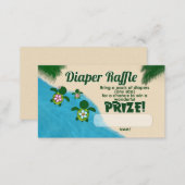 Girl Sea Turtle Honu Family Diaper Raffle Tickets Enclosure Card (Front/Back)