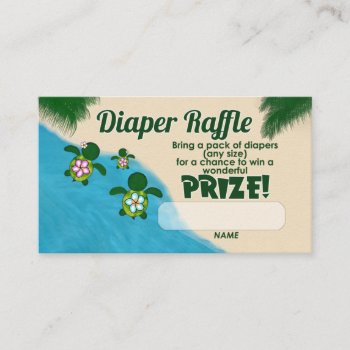 Girl Sea Turtle Honu Family Diaper Raffle Tickets Enclosure Card by MonkeyHutDesigns at Zazzle