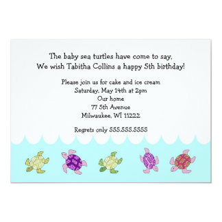 Sea Turtle Birthday Party Invitations 7