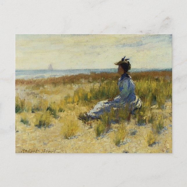 Girl Seated by the Sea Postcard (Front)