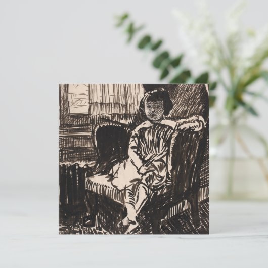 Girl Seated in Chair (ca. 1917-1918) Canvas Print (Standing Front)