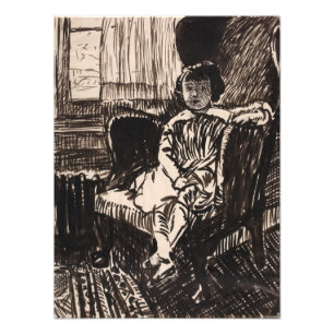 Girl Seated in Chair (ca. 1917-1918) Canvas Print