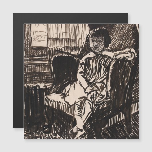 Girl Seated in Chair (ca. 1917-1918) Canvas Print (Front/Back)