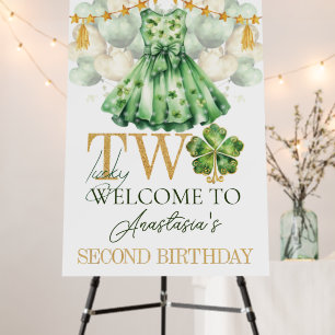 Girl Second Birthday St Patrick's Day Personalized Foam Board