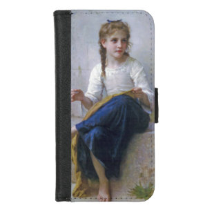 Girl Sewing, Bouguereau iPhone 8/7 Wallet Case